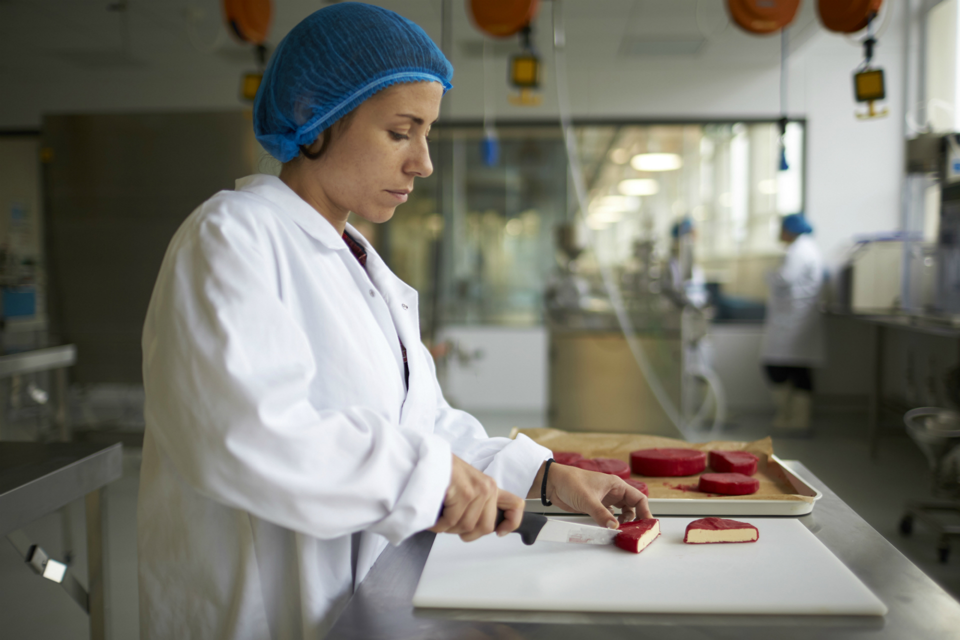 Research in Abertay University food labs with researcher preparing food