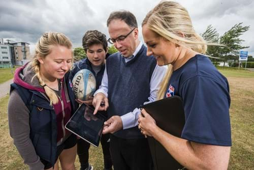 Prof Lavallee with St Andrews University students