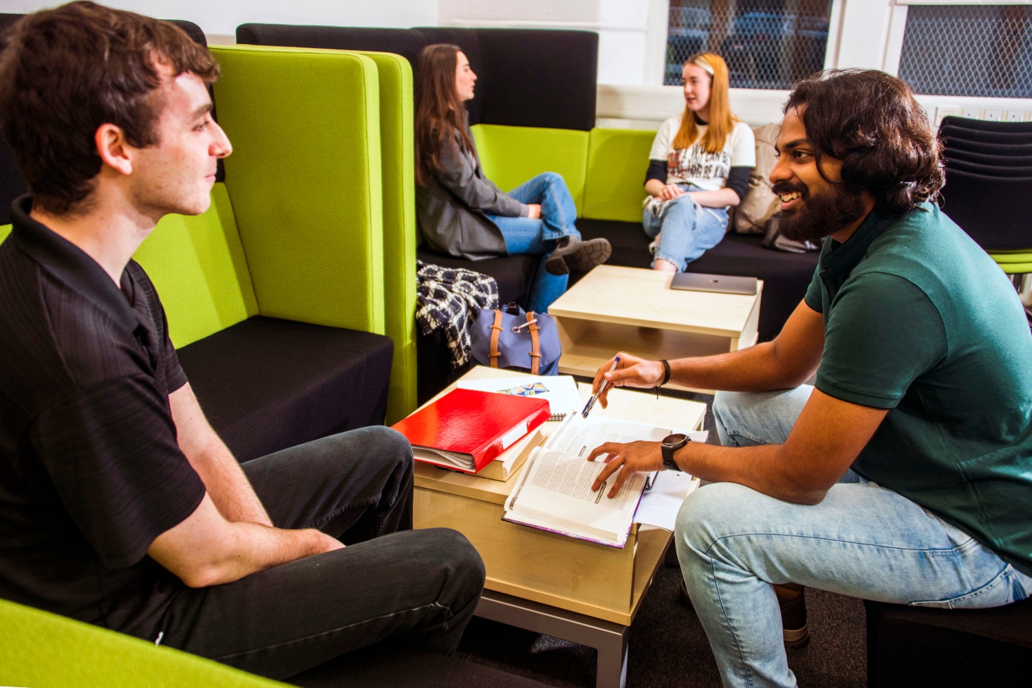 Students chatting on campus